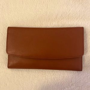 Brown Leather tri-fold Coach Wallet